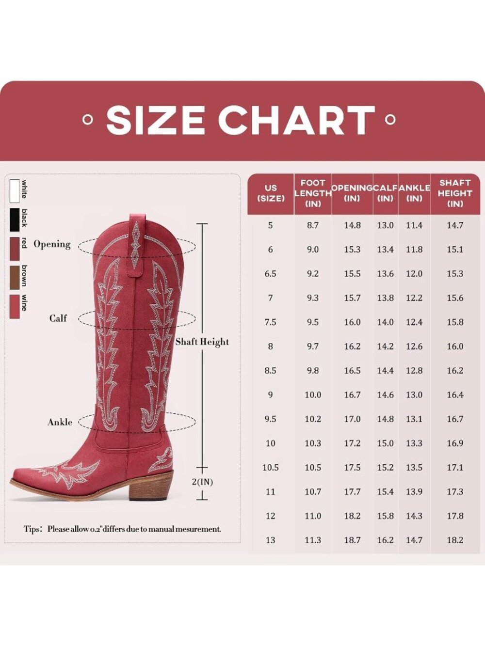 Women's Wine Red Knee High Pointed Toe Chunky Heel Pull On Zipper Cowgirl Boots - Picture 5 of 5